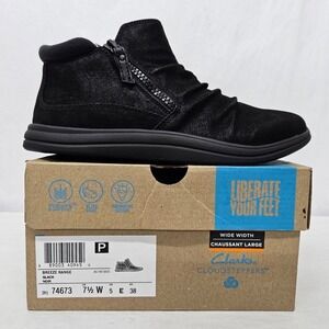 Clarks Breeze Range Ankle Boots 74673 Black Suede Women's Size 7.5 Wide
